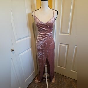 WINDSOR PINK VELVET LONG HOWN, SIZE S